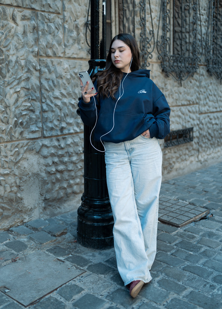 Hoodie Azul Francia - Boxy Fit