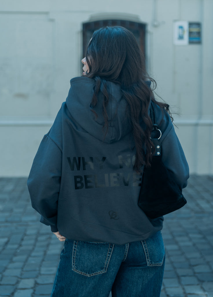 Hoodie Gris Pizarra - Boxy Fit