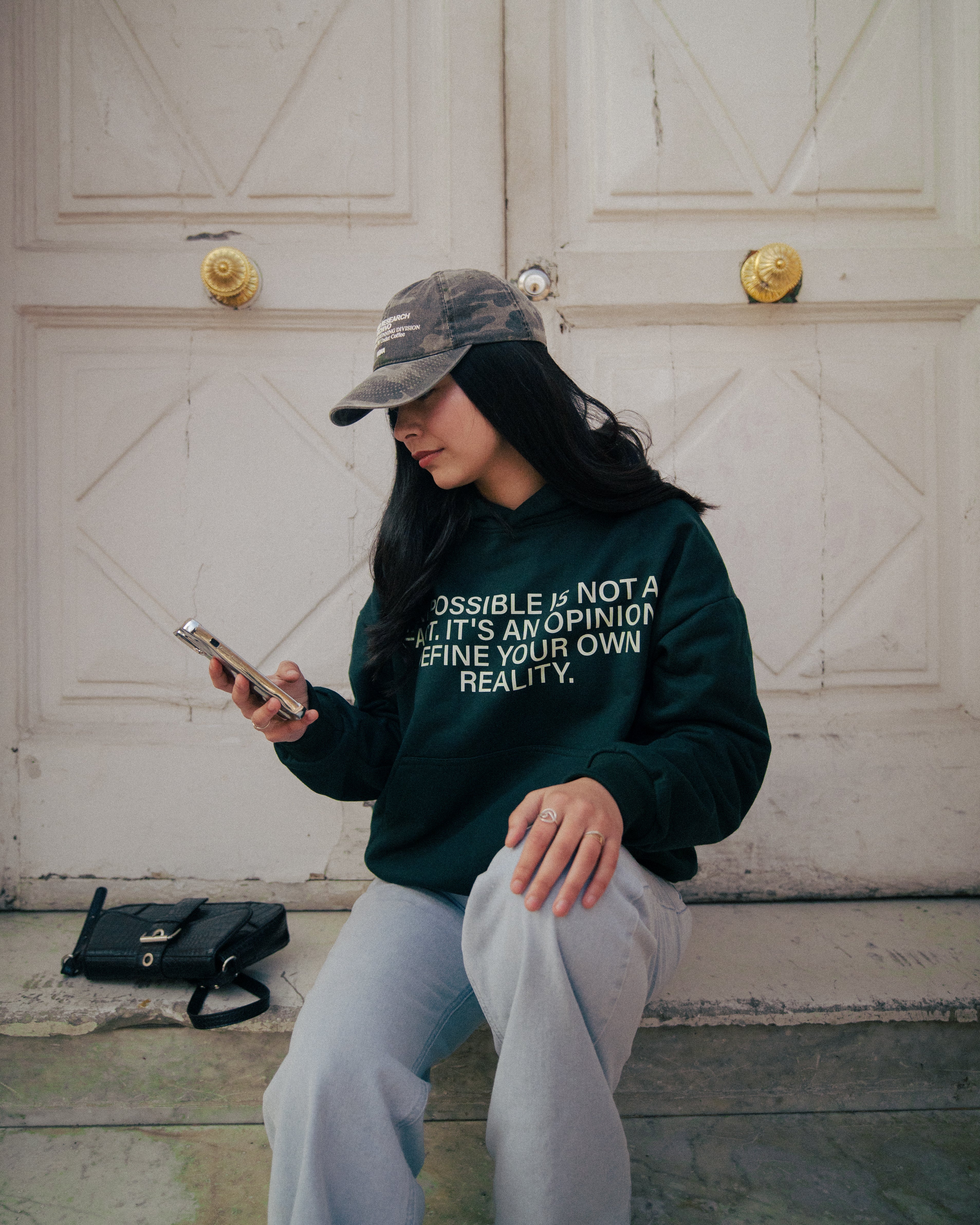 Hoodie Verde botella - Boxy Fit