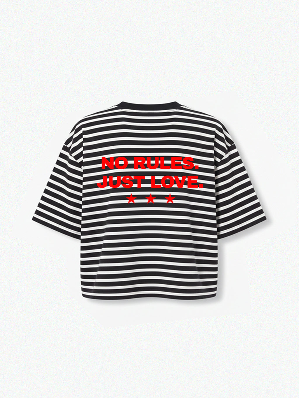 Boxy fit Rayada - No Rules. Just Love.