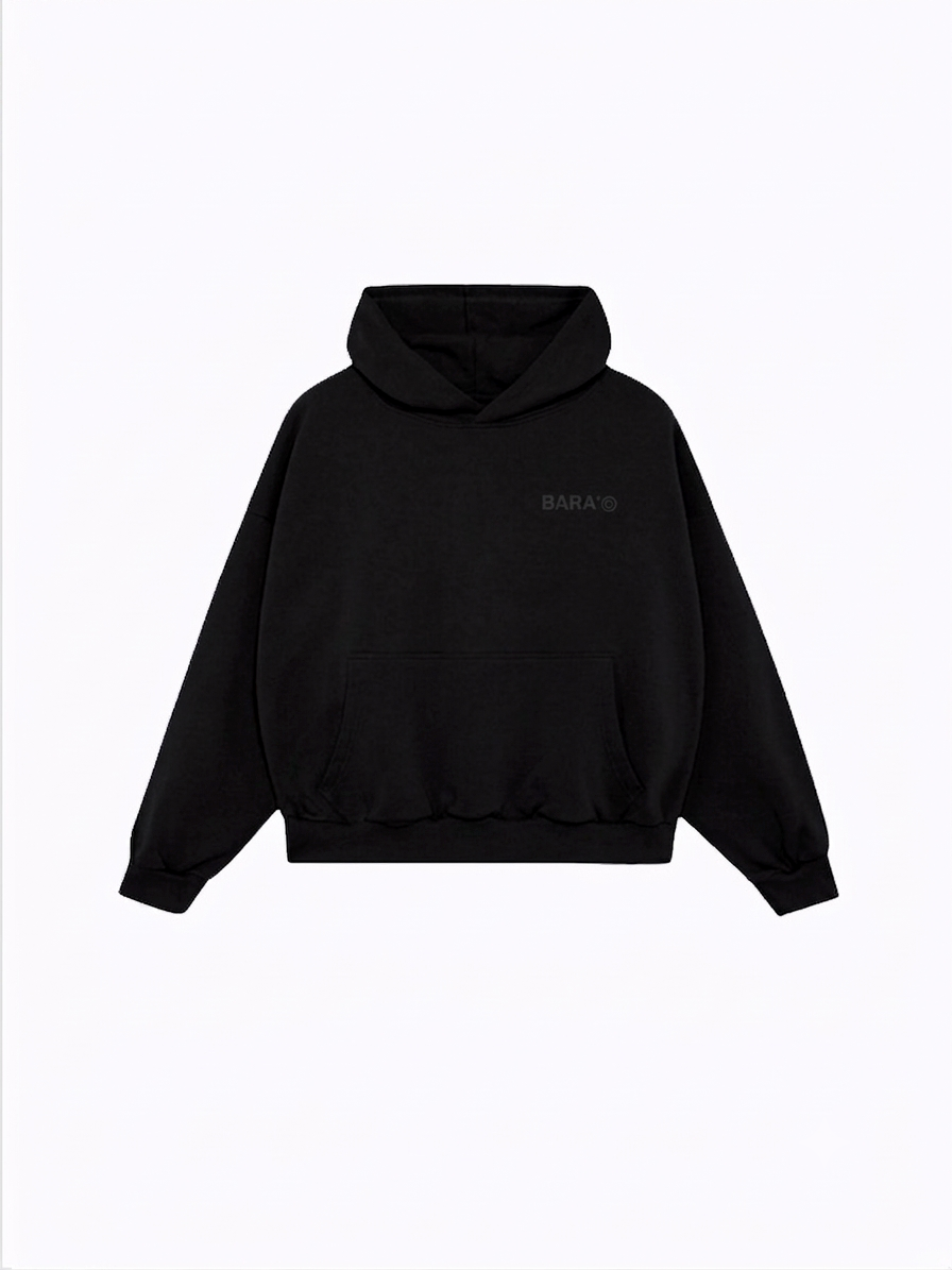Hoodie Black/black - Boxy Fit