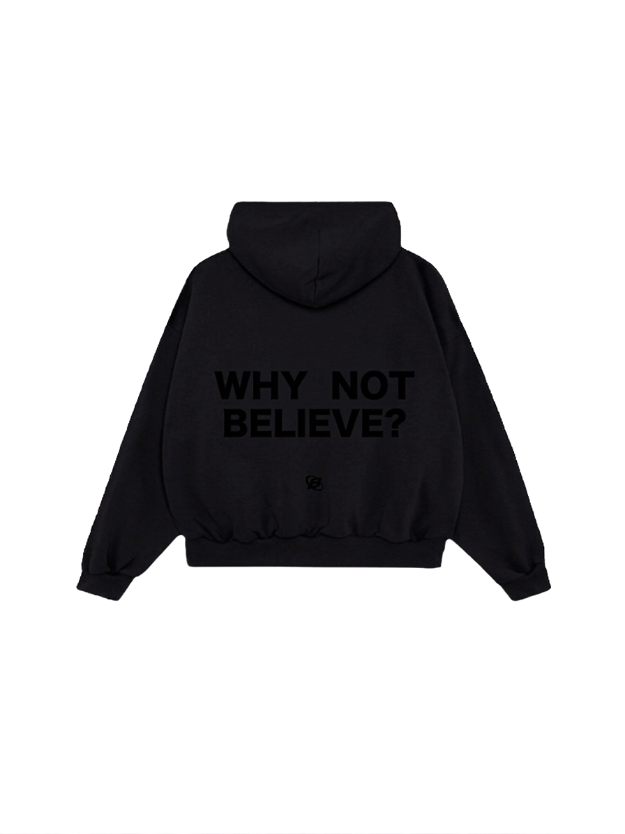 Hoodie Black/black - Boxy Fit