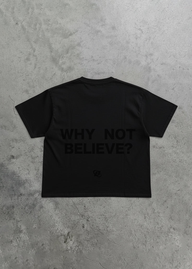 Boxy fit - Why not believe? - Black/black